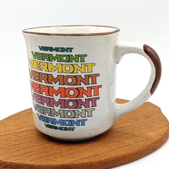Vintage Other - ✨SOLD✨Vintage Retro VERMONT Speckled Ceramic Mug Rainbow